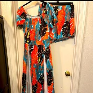 Miami style Long Shirt and shorts